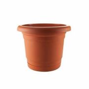 Akyüz Plastik Troy Tabaklı Saksı 28 Cm 7 Litre Kahve