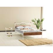 Avensis Bitez Çift Kişilik Karyola Beyaz - Ceviz 150x200 cm