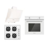 Ferre Slika Eco 3'lü Ankastre Set (2001 Beyaz Fırın + 1140 Beyaz Cam Ocak + FME 600 Beyaz Cam Davlumbaz) 589lz