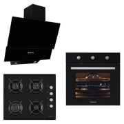 Ferre Black Uehara Plus 3'Lü Ankastre Set ( SBEF-LM-T Turbo Fırın + 1140 DCam Ocak + SFME 600 Davlumbaz)