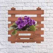 Ahşap NEX-DS-002-4 Dekoratif Duvar Çiceklik - Teak