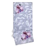 The Mia Yaprak Runner - 140x40 Cm - Gri Beyaz TXT0078